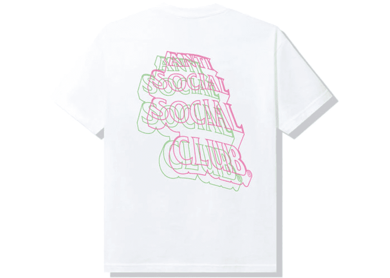 Anti Social Social Club Neon Lights And A Lot Of Rain T shirt White