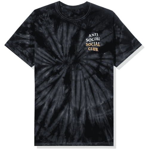 Anti Social Social Club Thermal Internal T shirt Black Tie Dye 2