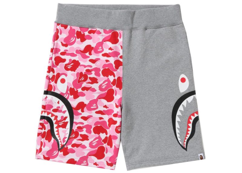 BAPE ABC Camo Side Shark Sweat Shorts Pink