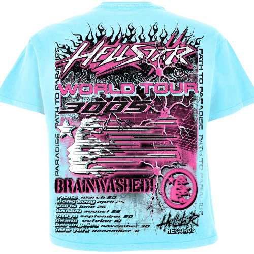 Hellstar Neuron Tour T Shirt Light Blue 2