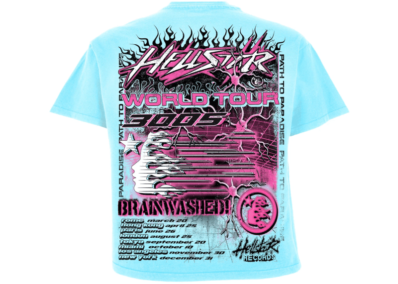 Hellstar Neuron Tour T Shirt Light Blue 2