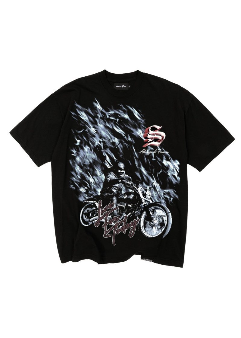 RIDESTRONG TEE BLACK 1FRONT Photoroom