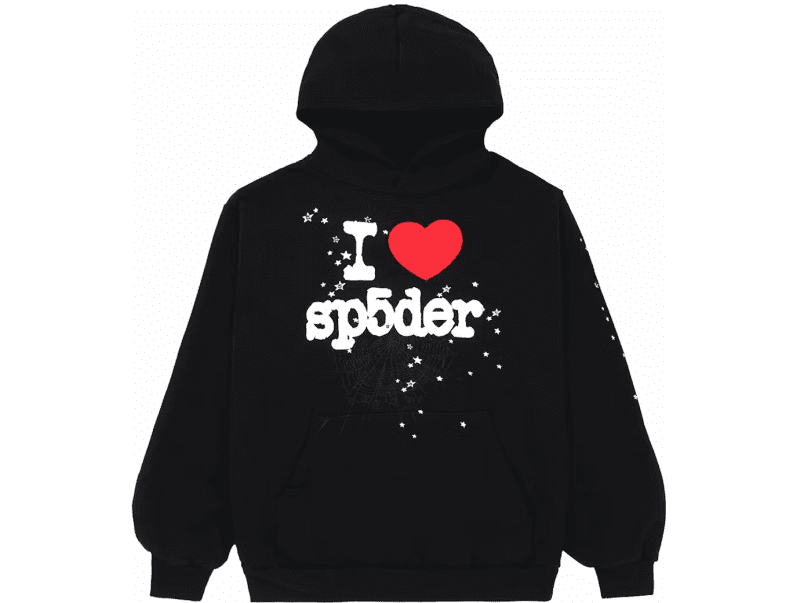 Sp5der I Heart SP5 Hoodie Black