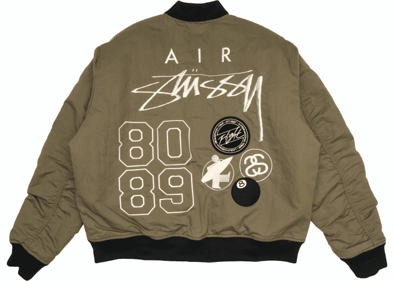 Stussy x Nike Reversible Varsity Jacket Medium Olive Bright Mandarin 2 Product