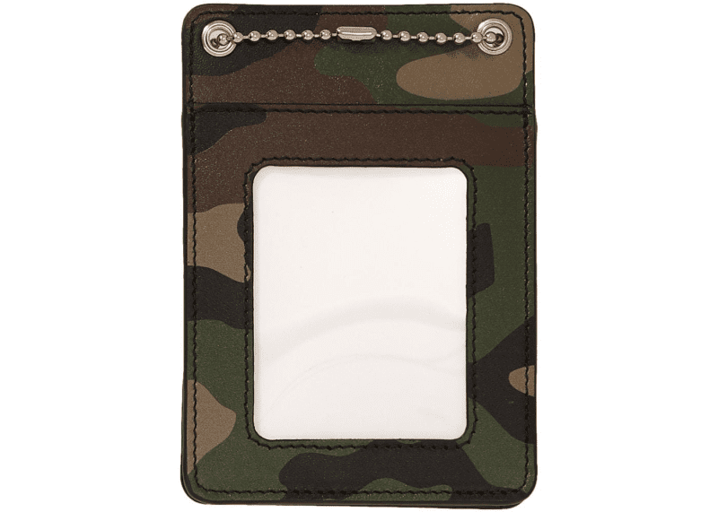 Supreme Leather ID Holder Wallet Woodland Camo