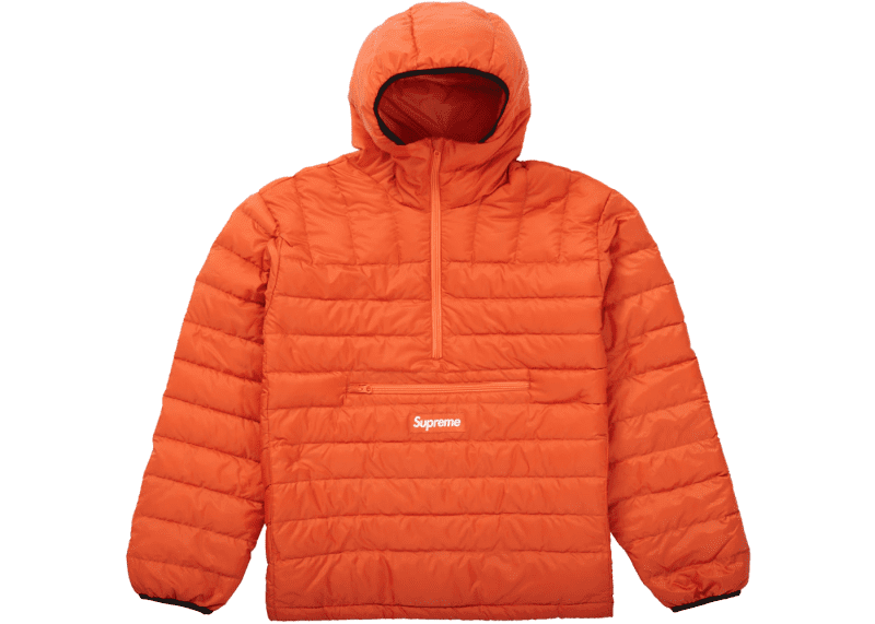 Supreme Micro Down Half Zip Hooded Pullover FW21 Dark Orange