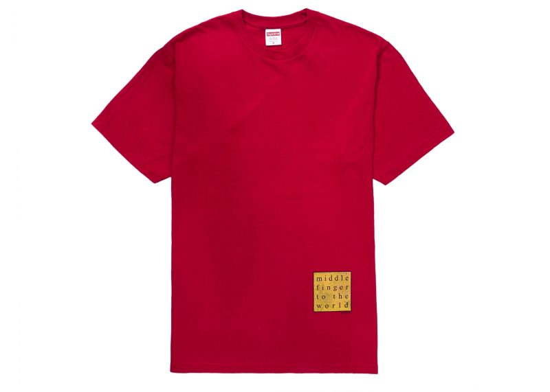 Supreme Middle Finger to the World Tee Red