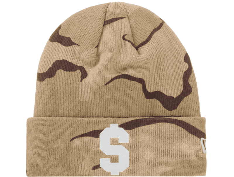 Supreme New Era Dollar Beanie Desert Camo