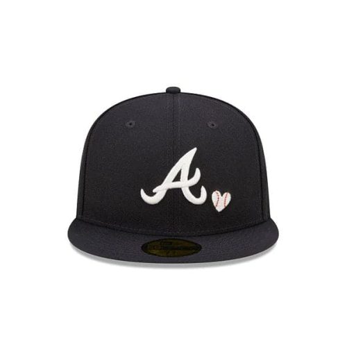 new era 59fifty team heart atlanta braves fitted navy 143492