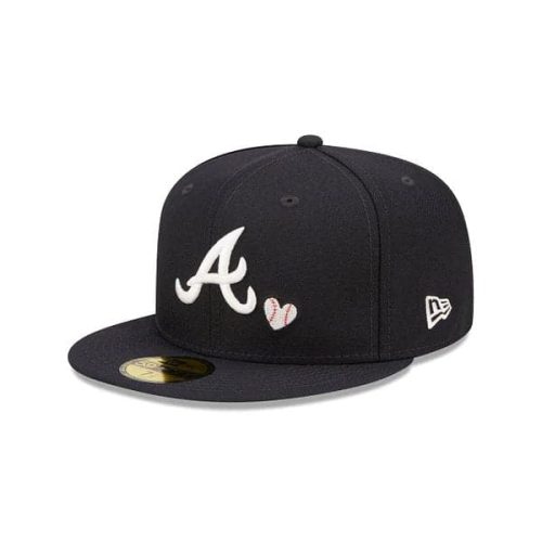 new era 59fifty team heart atlanta braves fitted navy 914987