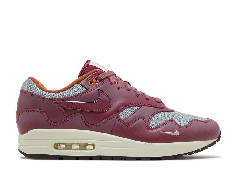 nike air max 1 patta waves rush maroon with bracelet 566495