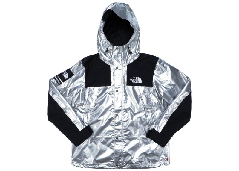 supreme the north face metallic mountain parka silver 553316