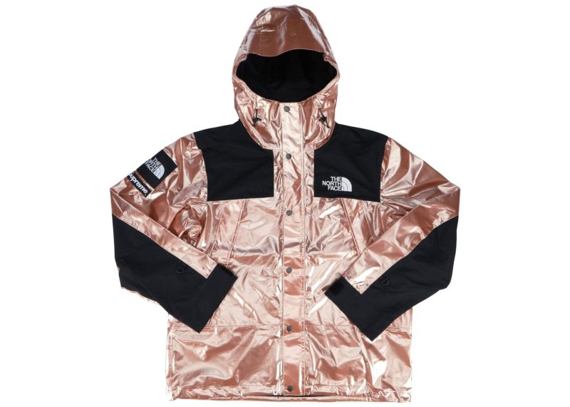 supremethe north face metallic mountain parka rose gold 560802