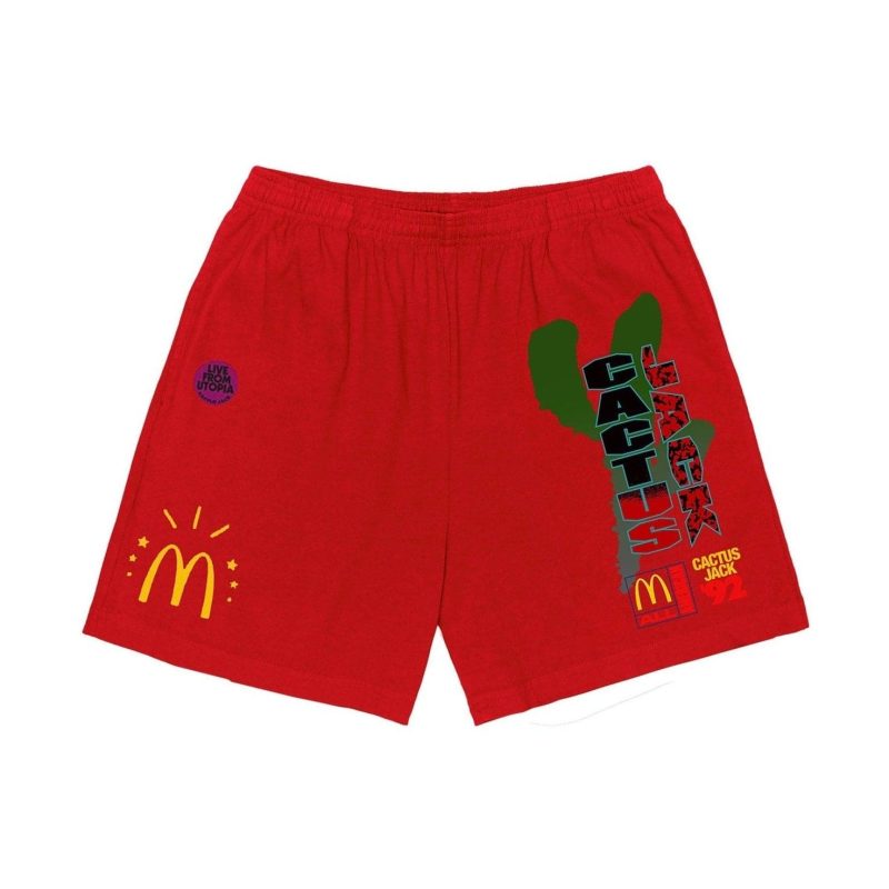 travis scott x mcdonalds all american 92 shorts red 727360